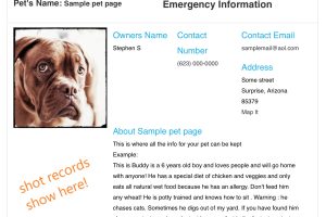 pettats sample pet page az117